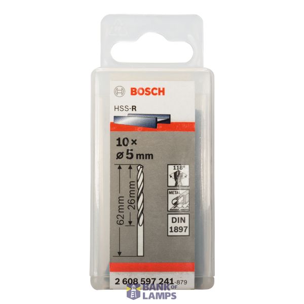 Stub drill bits, HSS-R, DIN 1897 5 x 26 x 62 mm 10 pcs. image 2