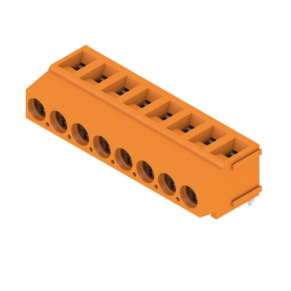 Printed circuit board terminals, 5.00 mm, Number of poles: 8, 180°, Solder pin length (l): 3.5 mm, tinned, orange, Clamping yoke connection, Clamping range, max. : 2.5 mm², Box image 2