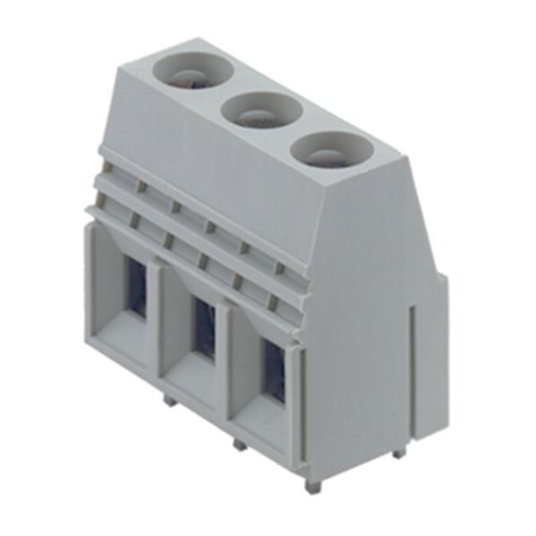 Printed circuit board terminals, 10.16 mm, Number of poles: 4, 90°, Solder pin length (l): 4.5 mm, tinned, Pebble grey, Clamping yoke connection, Clamping range, max. : 16 mm², Box image 1