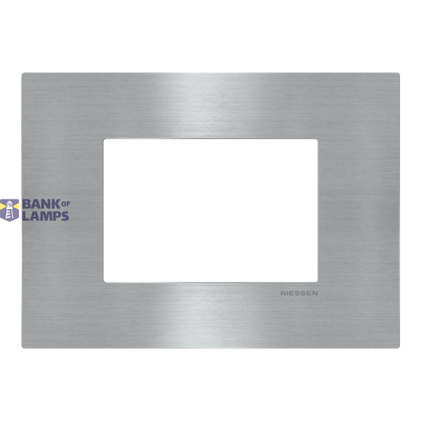 Frame - 1-gang / 3-modules - Niessen logo - Noble - Stainless Steel image 1