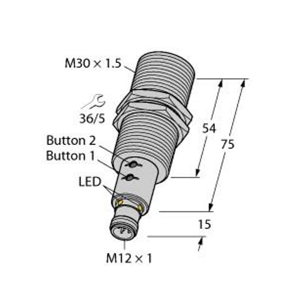 Ultrasonic Sensor Diffuse Mode Sensor   RU300U-M30E-LIU2PN8X2T-H1151 image 2