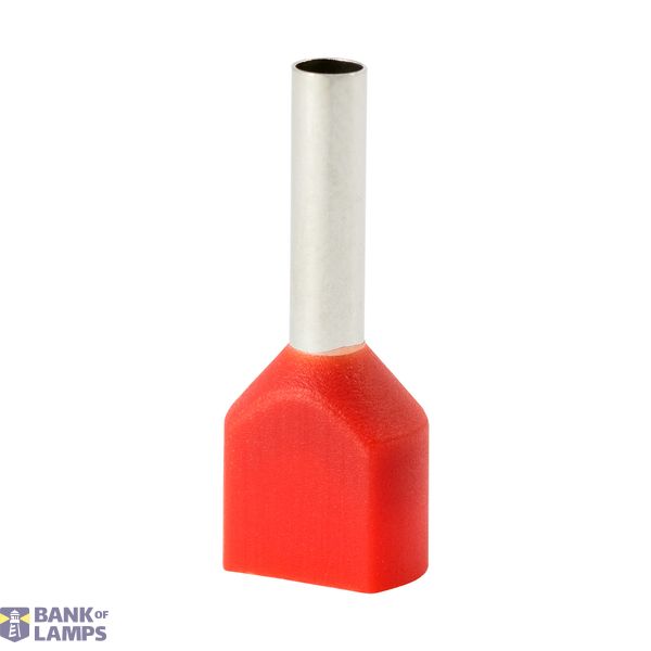 Insulated double sleeve terminal HI 2x1.5/8-jun red, Al/Cu image 1
