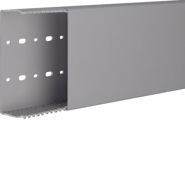 Slotted panel trunking made of PVC LKG 50x140mm stone grey image 1
