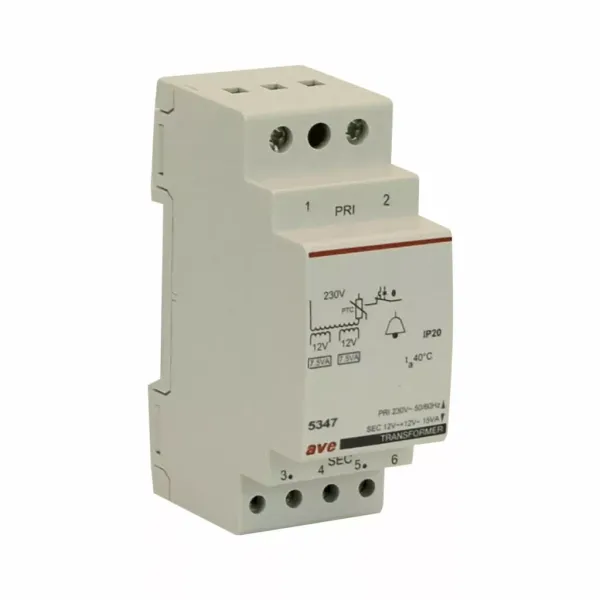 Transformer 230/12-24V 15VA - 2 DIN modules image 1