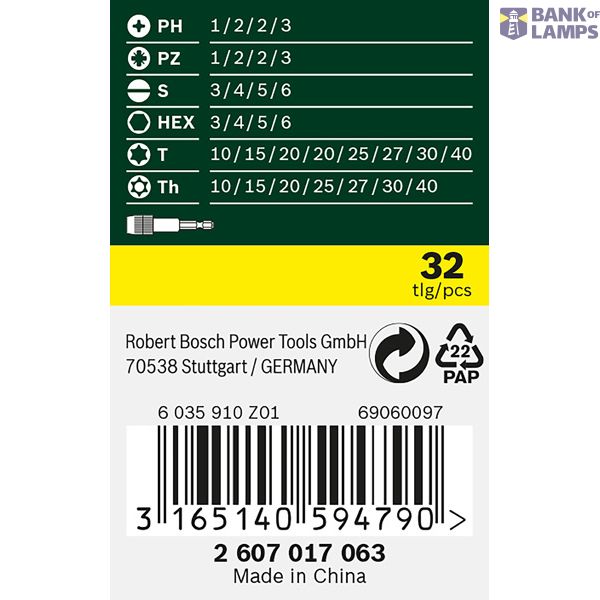 32-piece screwdriver bit set with colour coding image 1