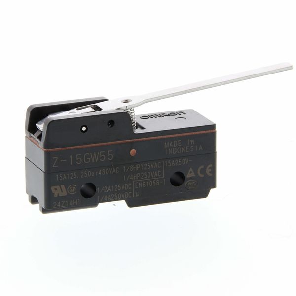 General purpose basic switch, hinge lever (low OF), SPDT, 15 A, drip p Z15G1328R image 1