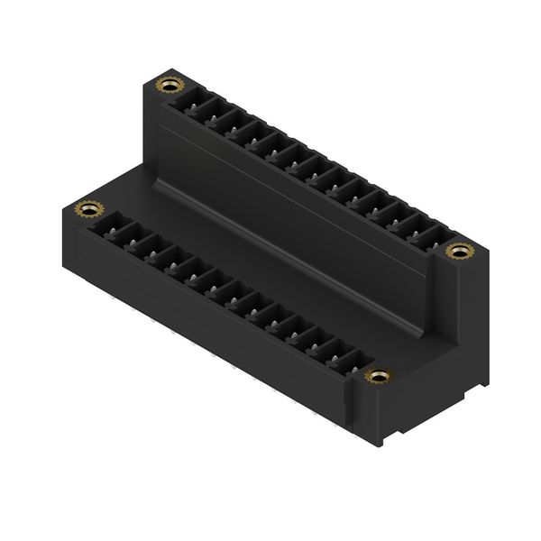 PCB plug-in connector, male header, Flange, THT/THR solder connection, 3.81 mm, Number of poles: 26, 180°, Solder pin length (l): 3.2 mm, tinned, black, Box image 2