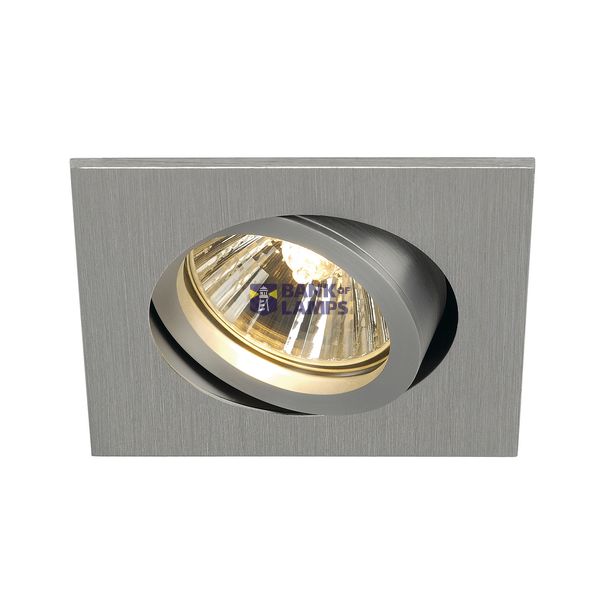 NEW TRIA 68 GU10 SQUARE downlight, alu brushed, max. 50W, incl. clip springs image 1