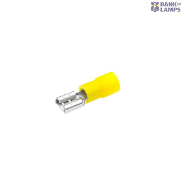 Insulated flat socket tip 6.3 mm, yellow, 4–6 mm² image 1