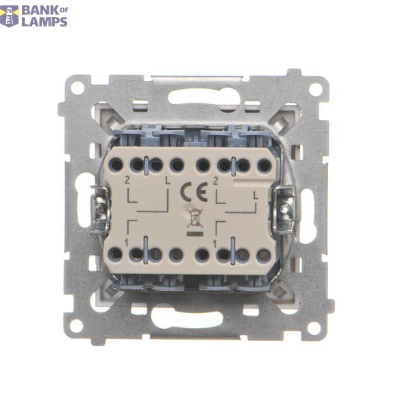 Double socket outlet without earthing, without shutters, (module), Simon 24, IP20, 16A, white image 2