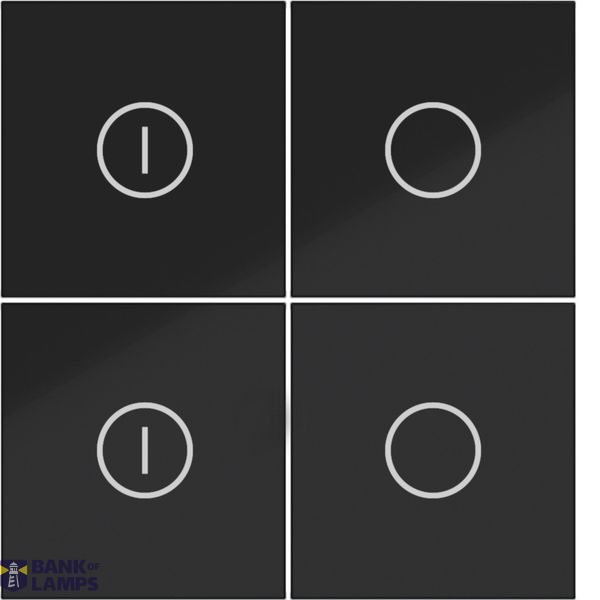 KNX pushbutton cover, 4-V, on/off, A.x/C.x, glossy night black image 1