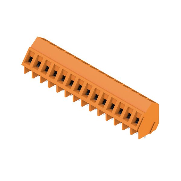 Printed circuit board terminals, 5.08 mm, Number of poles: 14, 135°, Solder pin length (l): 3.5 mm, tinned, orange, Clamping yoke connection, Clamping range, max. : 2.5 mm², Box image 2