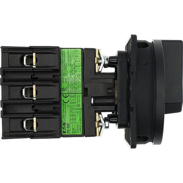 P3-100/V/SVB-SW Main switch, P3, 100 A, rear mounting, 3 pole, STOP function, With black rotary handle and locking ring, Lockable in the 0 (Off) position image 9