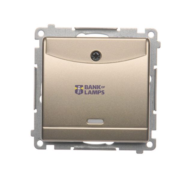 Hotel room switch with indicator light, 10A, Gold matt, metalic, 2A image 1