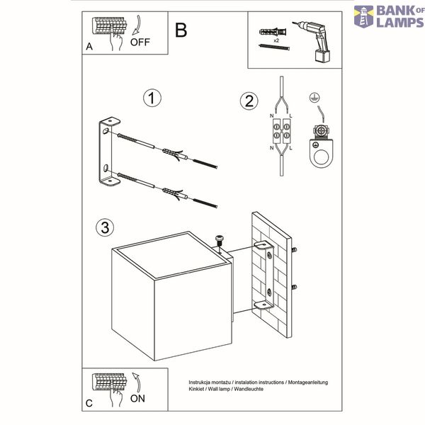 WALL LAMP QUAD CONCRETE G9 1X40W IP20 image 3