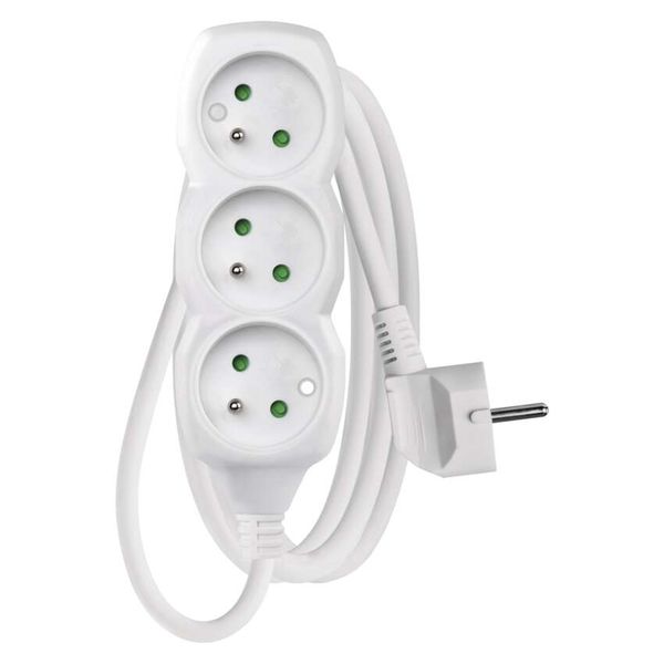 Extension Cord 1.5 m / 3 sockets / white / PVC / 1 mm2 image 1