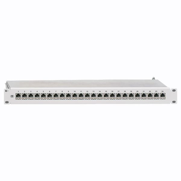 Patchpanel-Cat.6A iso, geschirmt, 19"/1 HE, 24 x RJ45-Steckbuchsen image 1