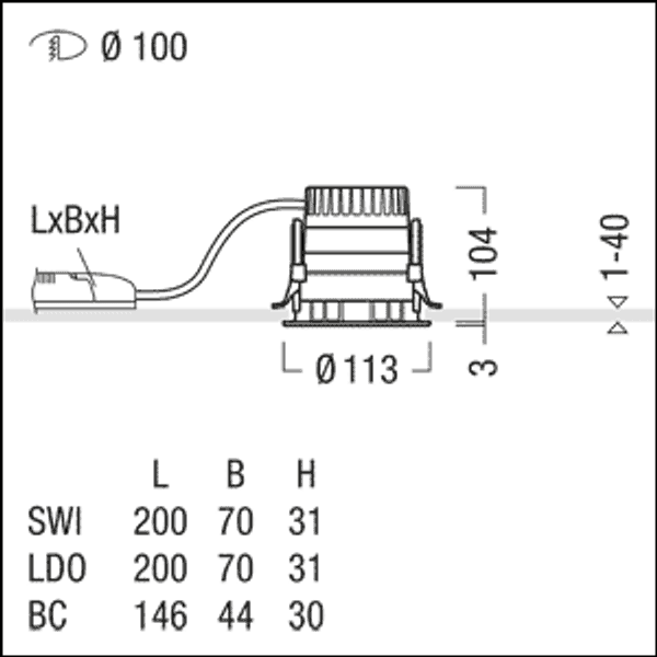 PANOS R R100 1k-830 SWI H WH WH - LED ceiling-recessed luminaire image 3