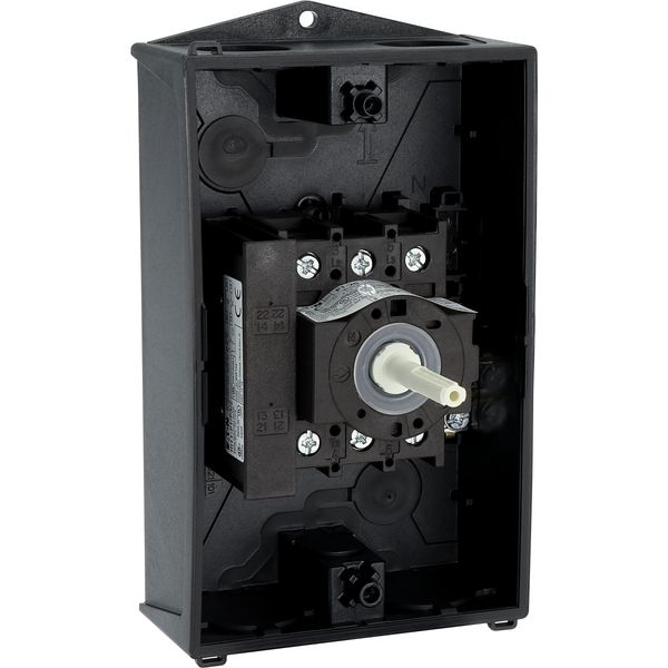 P1-25/I2/SVB/HI11 Main switch, P1, 25 A, surface mounting, 3 pole, 1 N/O, 1 N/C, Emergency switching off function, With red rotary handle and yellow locking ring, Locka image 55