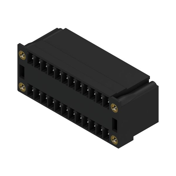 PCB plug-in connector, male header, Flange, THT/THR solder connection, 3.81 mm, Number of poles: 24, 90°, Solder pin length (l): 3.2 mm, tinned, black, Box image 2
