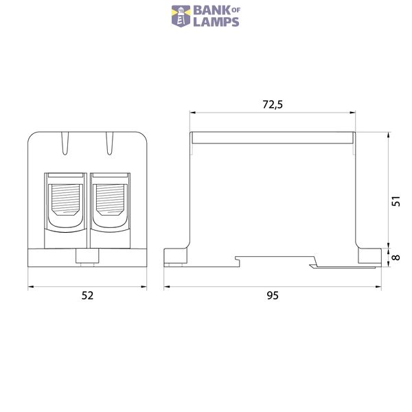 Pass-through/double-track connector WLZ35/2x150/z image 2