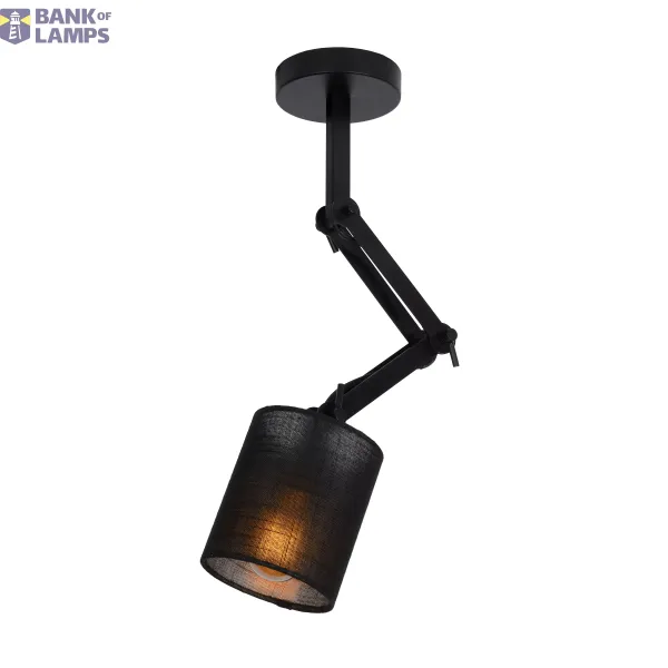 Lucide TAMPA - Flush ceiling light - Ø 12 cm - 1xE27 - Black image 1