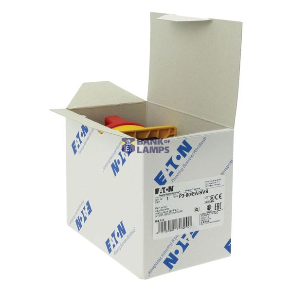 P3 Main switch, 80 A,Flush mounting, 3 pole, Form EA/SVB, Red, Door co image 10