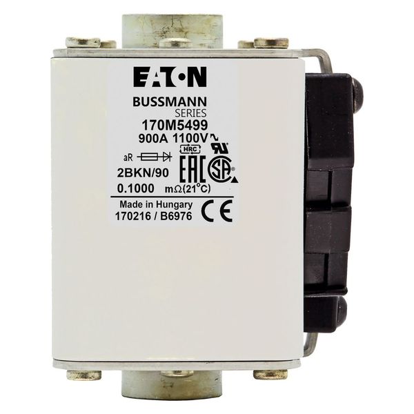 Fuse-link, high speed, 900 A, AC 1100 V, size 2, 61 x 77 x 91 mm, aR, IEC, UL, single indicator image 4