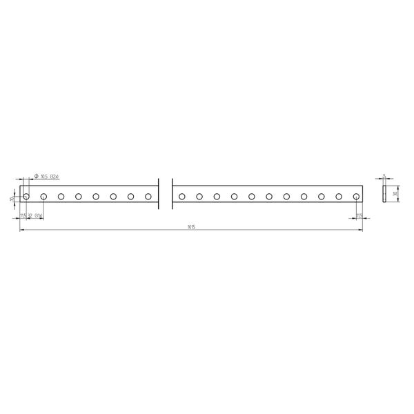 Copper-busbar for HRC-Fuse 00, 30x5mm, length 1m (The price is shown without markup on metals. Request a quote for accurate information) image 2