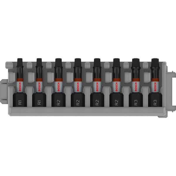 PRO Robertson Impact Bit, R1(x2), R2(x4), R3 (x2), 55 mm, 8 pcs image 1