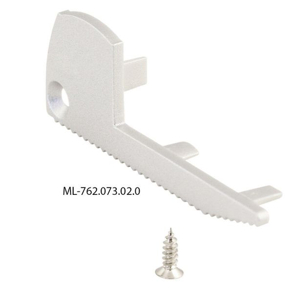 End cap for BL without hole, silver color, 1 pc image 1