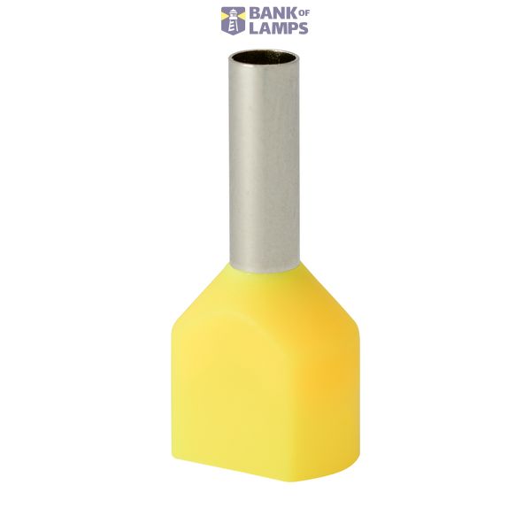 Double insulated sleeve terminal HI 2x2.5/10-zo yellow, Al/Cu image 1