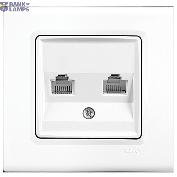 Linnera-Rollina Two Gang Num Phone Socket (2xCAT3) White image 1