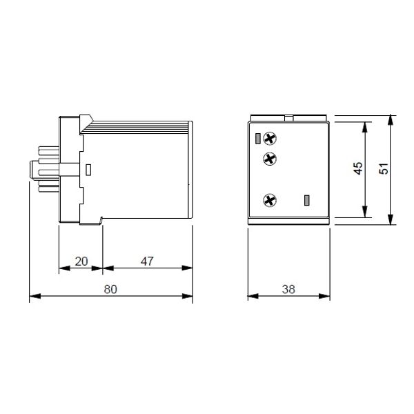 Timer multifunction 12-240V AC/DC, 2CO, 8A, plug-version image 3