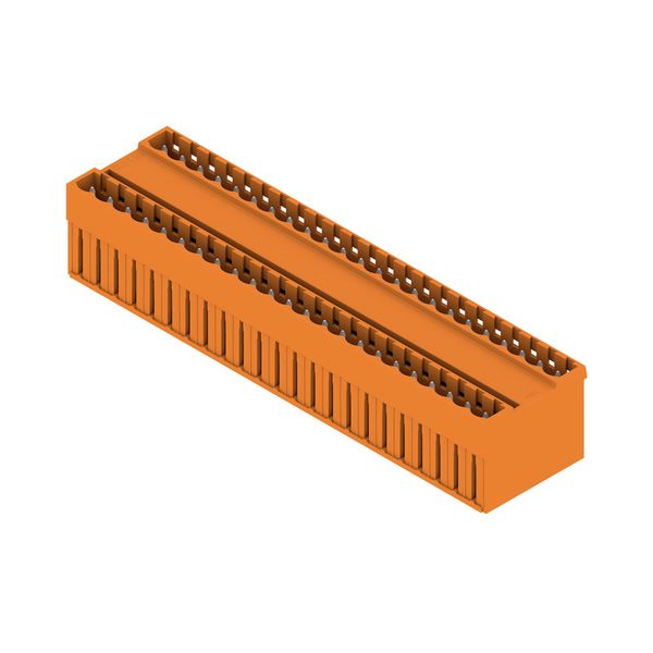 PCB plug-in connector, male header, closed side, THT solder connection, 5.00 mm, Number of poles: 46, 180°, Solder pin length (l): 3.2 mm, tinned, orange, Box image 2