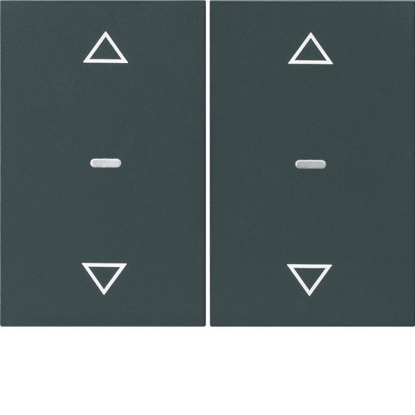 Cover arrow for 2gang for push-button m, clearlenses, K.1, ant., matt image 1