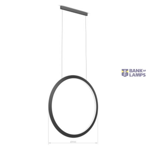 Pendant Circular Vertical Inward ø900 Recessed LED 45.6W 1319lm 2400K Gold image 1