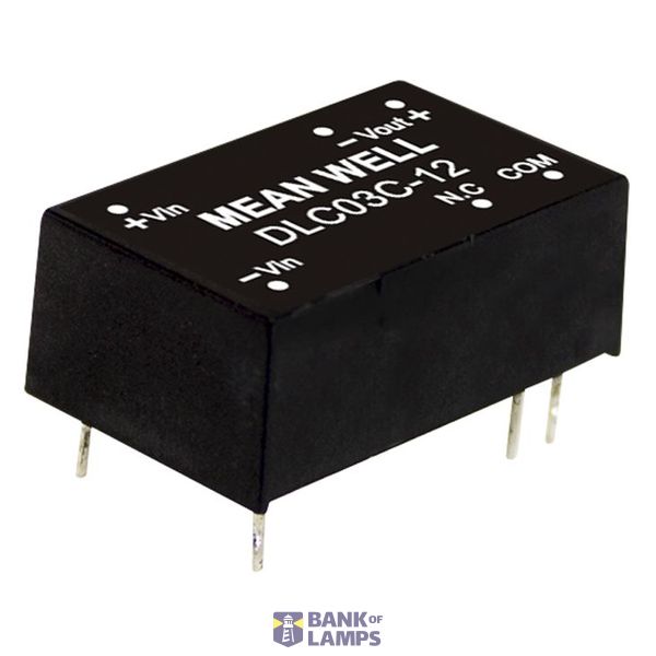 DLC03A-05 DC/DC converter 9-18V:+/-5V 300mA 3W, MEAN WELL image 1