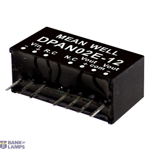 DPAN02A-15 DC/DC converter 9-18V:+/-15V 67mA 2W, MEAN WELL image 1