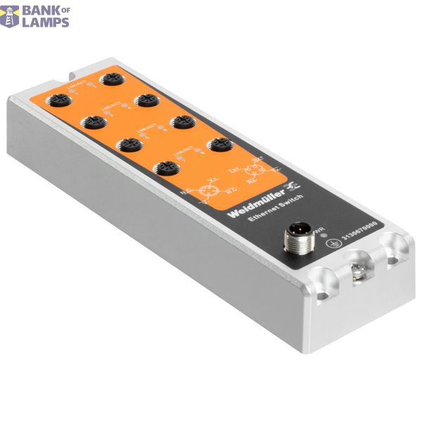 Network switch, unmanaged, Fast Ethernet, 8x M12 D-coded 4 pin female  image 1