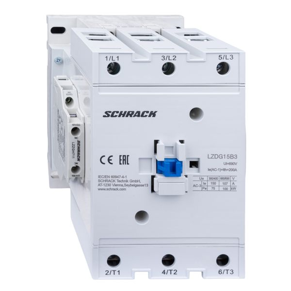 Contactor 3-pole, CUBICO Grand, 75kW, 150A, 1NO+1NC, 230VAC image 1