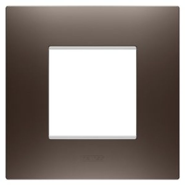 EGO INTERNATIONAL PLATE - IN PAINTED TECHNOPOLYMER - 2 MODULES - BROWN SHADE - CHORUSMART image 1
