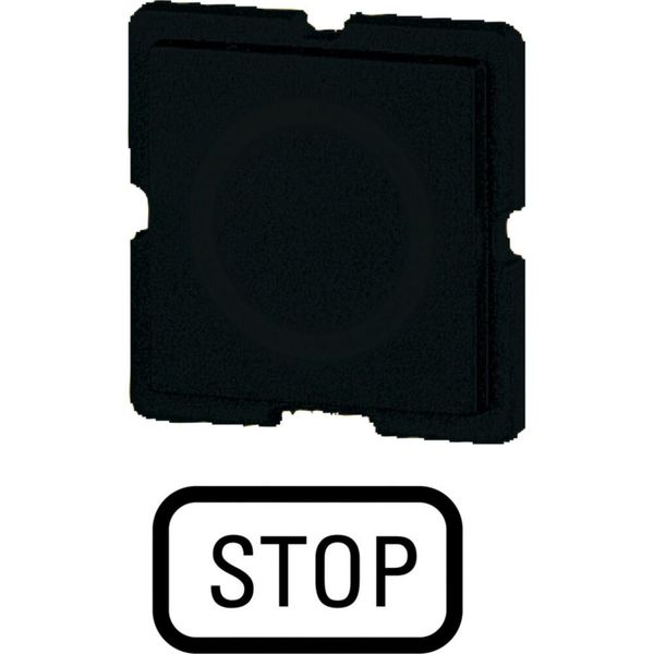 112TQ25 Button plate, black, STOP image 3