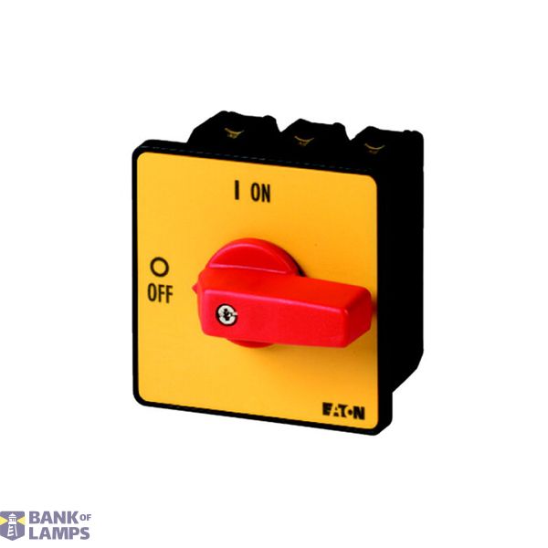 P3 On-off switch, 80 A,Flush mounting, 4 pole, Form E, Red, Short thum image 6