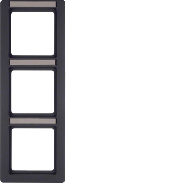 Frame 3gang vert., lab. field, Q.1, ant. velvety, lacq. image 1