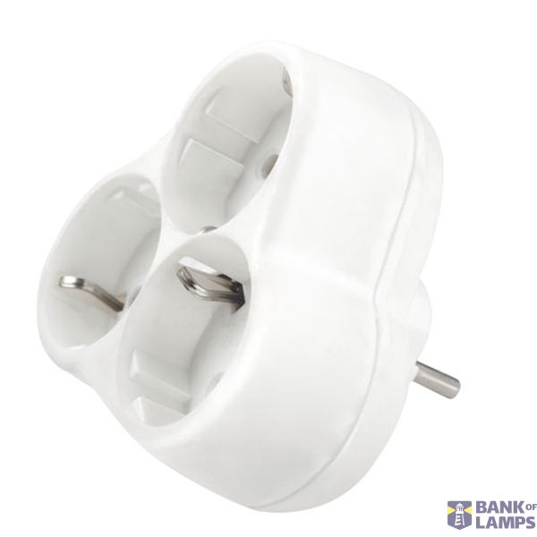 Accessories White Yonca Earthed Three Gang Plug Socket image 1