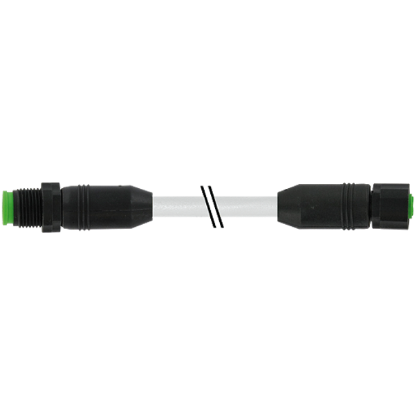 M12 male 0° / M12 female 0° A-cod. Lite PVC 8x0.25 gy UL/CSA 5m image 1