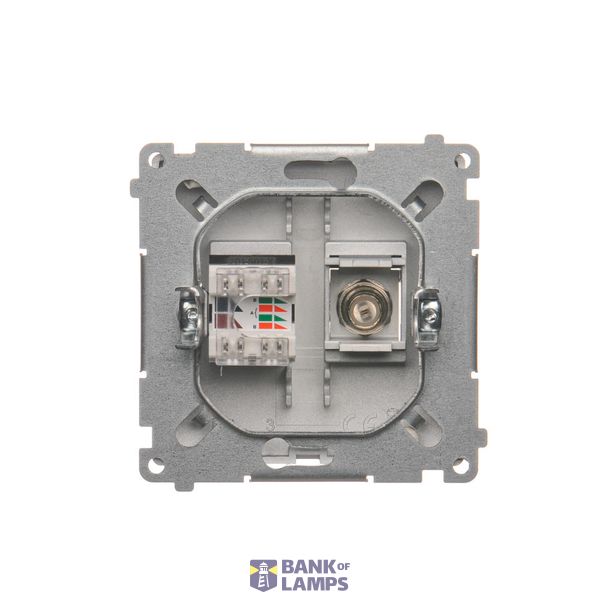 Double intermediate switch, 10AX, matt aluminum image 1