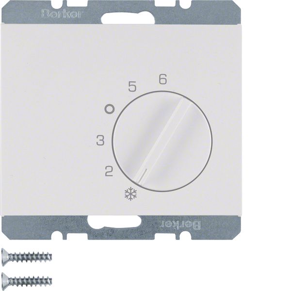 Thermostat, change-over contact, centre plate, K.1, p. white glossy image 1
