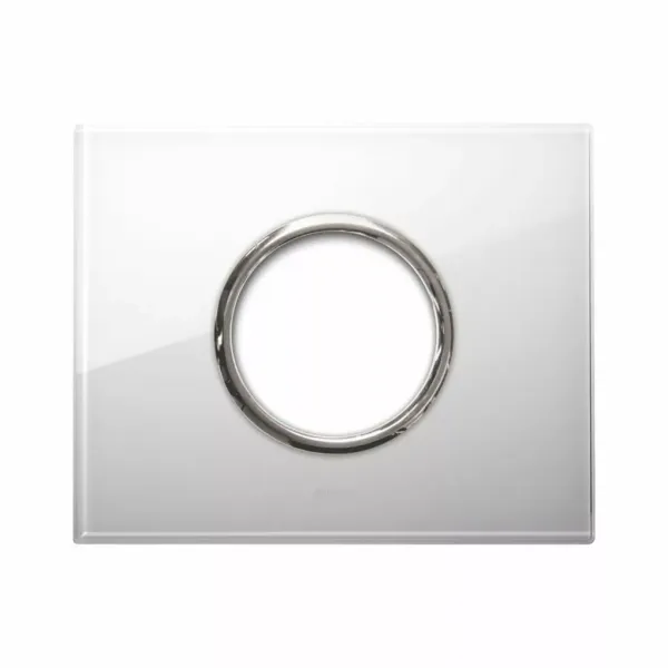 NEW STYLE PLATE WHITE GLASS 1SOCKET image 1